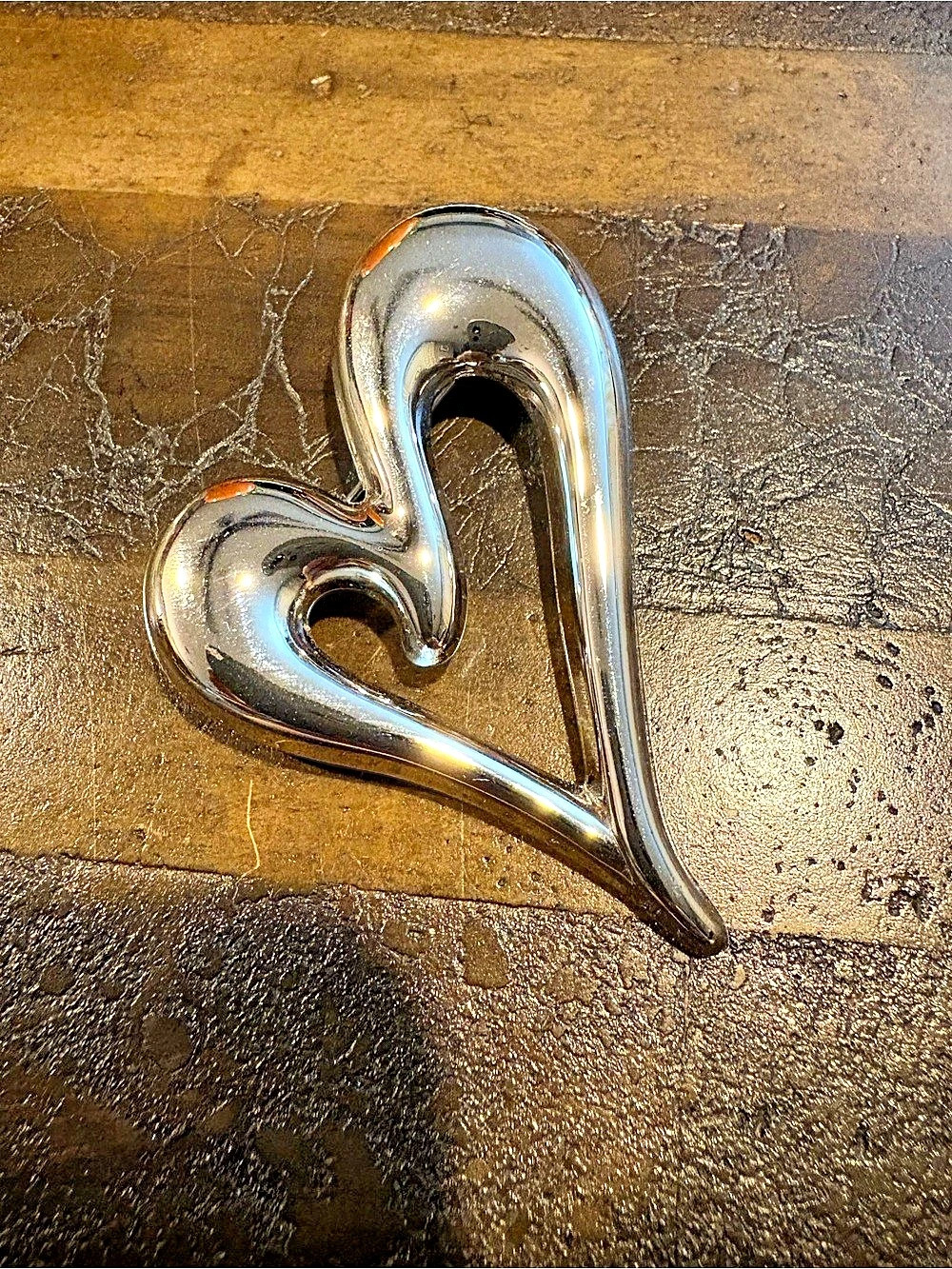 Monet Silver-Tone Heart Brooch
